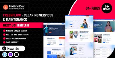 Freshflow - Cleaning Services & Maintenance Next JS Template
