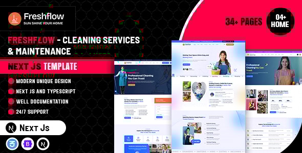 Freshflow - Cleaning Services & Maintenance Next JS Template Freshflow - Cleaning Services & Maintenance Next JS Template