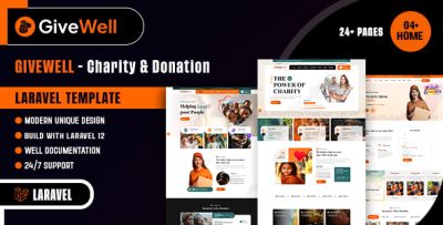 Givewell – Charity & Donation Laravel Template