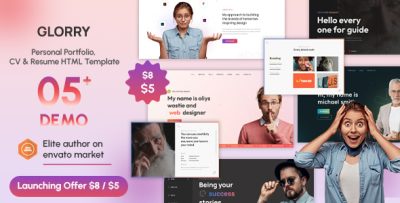 Glorry - Personal Portfolio, CV & Resume HTML Template