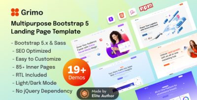 Grimo – Multipurpose Landing Page HTML Template