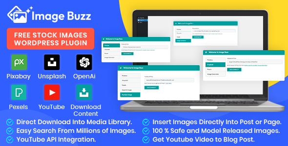 Image Buzz - Pexels, Pixabay, Unsplash & OpenAI for WordPress Image Buzz - Pexels, Pixabay, Unsplash & OpenAI for WordPress