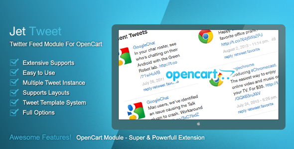 Jet Tweet - Twitter Feed Module For OpenCart Jet Tweet - Twitter Feed Module For OpenCart