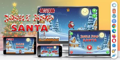Jingle Jump Santa ( Construct 3 | C3P | HTML5) Endless Christmas Game
