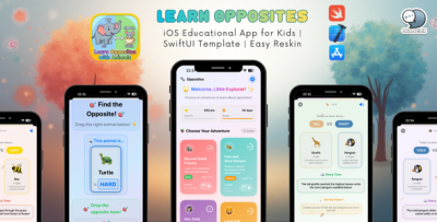 Learn Opposites with Animals - Educational iOS App Template for Kids