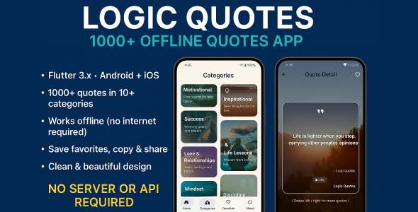 Logic Quotes - 1000+ Offline Quotes App (Flutter) Logic Quotes - 1000+ Offline Quotes App (Flutter)