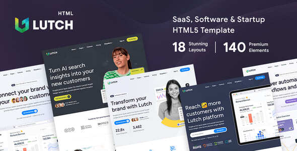 Lutch - SaaS, Software & Startup HTML5 Template Lutch - SaaS, Software & Startup HTML5 Template