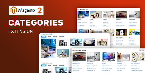 Magento 2 Categories Extension - Grid/Slider/Tabs Listing Magento 2 Categories Extension - Grid/Slider/Tabs Listing