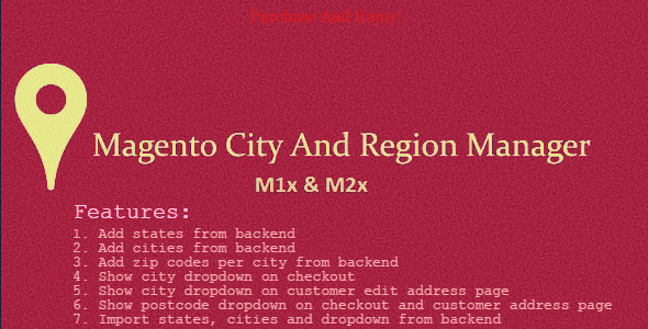 Magento City and Region Manager (Magento1 and Magento2) Magento City and Region Manager (Magento1 and Magento2)