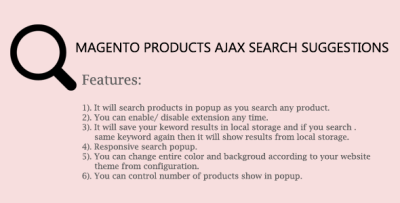 Magento Products Ajax Search Suggestions