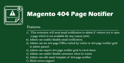 Magento1x 404 Page Notifier