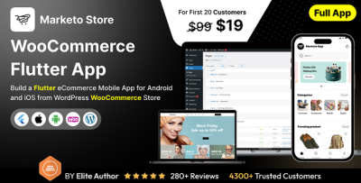 Marketo Store App - E-commerce Store app in Flutter (Android, iOS) with WooCommerce Full App
