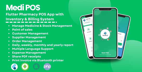 Medi POS - Flutter Pharmacy POS App with Inventory & Billing System (Android + iOS) Medi POS - Flutter Pharmacy POS App with Inventory & Billing System (Android + iOS)