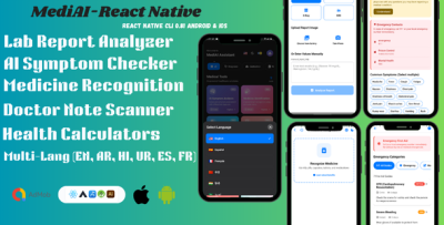 MediAI - AI Health Assistant | Android & iOS | React Native App