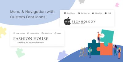Menu & Navigation with Custom Font Icons
