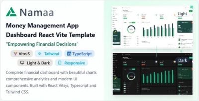Namaa - Money Management App Dashboard React Template