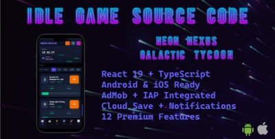 Neon Nexus: Galactic Tycoon - Complete Idle Game Source Code (React TypeScript + AdMob)