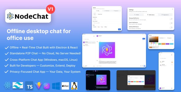 NodeChat – Secure Offline Realtime Messenger | Electron.js + React.js + Node.js NodeChat – Secure Offline Realtime Messenger | Electron.js + React.js + Node.js