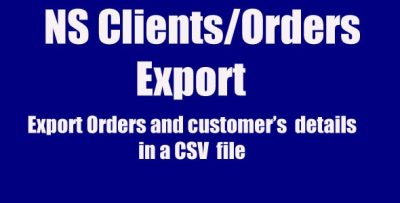 NS Client/Orders Export - PrestaShop Export Orders and customers in a CSV file.