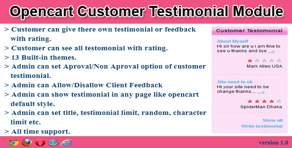 opencart customer testimonial module opencart customer testimonial module