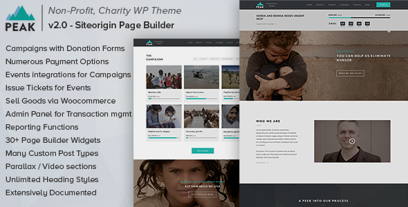 Peak - Charity Nonprofit WordPress Theme Peak - Charity Nonprofit WordPress Theme