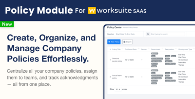 Policy Module for Worksuite SAAS