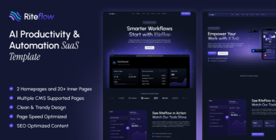 Riteflow - SaaS & AI Startup HTML Template