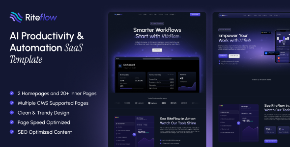 Riteflow – SaaS & AI Startup HTML Template Riteflow – SaaS & AI Startup HTML Template