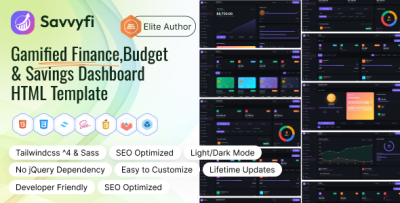 SavvyFi - Gamified Finance & Savings Dashboard HTML Template
