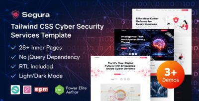 Segura - Tailwind Cyber Security & IT Protection HTML Template