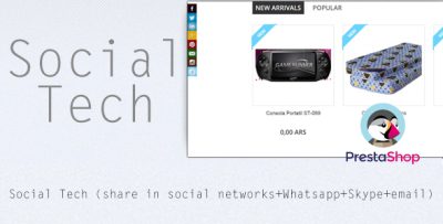 Social Tech / Share (social networks+SKype+Whatsapp) Prestashop Module