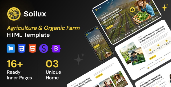 Soilux - Agriculture & Organic Farm HTML Template Soilux - Agriculture & Organic Farm HTML Template