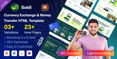 Soldi - Currency Exchange & Money Transfer HTML Template