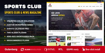 Sports Club - Soccer News & Football WordPress Theme
