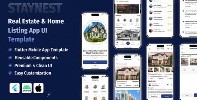 Staynest - Real Estate & Home Listing App UI Template