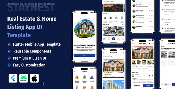 Staynest – Real Estate & Home Listing App UI Template Staynest – Real Estate & Home Listing App UI Template