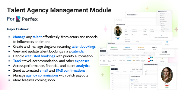 Talent Agency Management Module for Perfex CRM Talent Agency Management Module for Perfex CRM