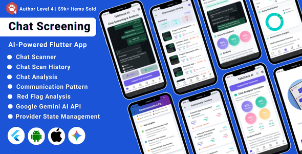 TalkCheck AI - AI-Powered Chat Screening & Relationship Analysis Flutter App TalkCheck AI - AI-Powered Chat Screening & Relationship Analysis Flutter App