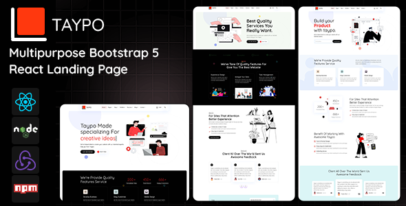 Taypo - Multipurpose React Landing Page Taypo - Multipurpose React Landing Page
