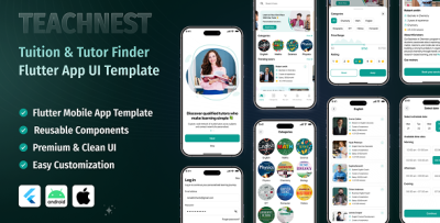 TeachNest - Tuition & Tutor Finder Flutter App UI Template