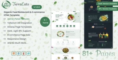 TerraEats - Organic Food Restaurant & Ecommerce HTML Template