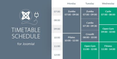 Timetable Schedule for Joomla