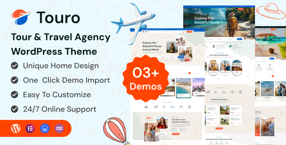 Touro - Travel & Tour Booking WordPress Theme Touro - Travel & Tour Booking WordPress Theme
