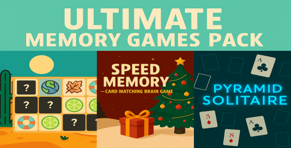Ultimate Memory Games Pack – 3 Premium HTML5 Puzzle Games Ultimate Memory Games Pack – 3 Premium HTML5 Puzzle Games