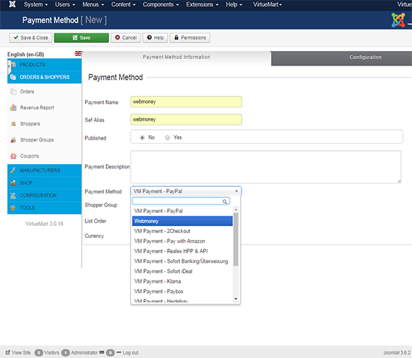 Webmoney payment gateway Plugin for Virtuemart Webmoney payment gateway Plugin for Virtuemart