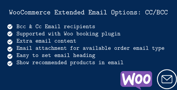 WooCommerce Extended Email Options: CC/BCC WooCommerce Extended Email Options: CC/BCC