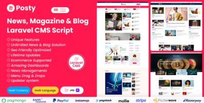 Posty – News Management System Laravel CMS