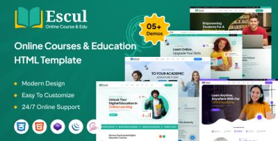 Escul - Online Courses & Education HTML Template