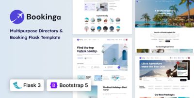 Bookinga - Multipurpose Booking and Directory Flask Template