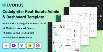 Evohus - CodeIgniter 4 Real-Estate Admin & Dashboard Template